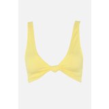 Trendyol Yellow Textured Fabric Knot Bikini Top Eponuda