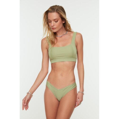 Trendyol Khaki Textured V Cut Bikini Bottoms EPonuda