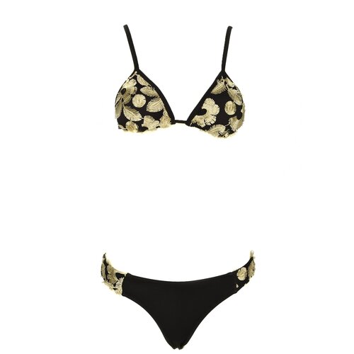 Trendyol Crni Komplet Za Bikini Sa Cvjetnim Aplikacijama Eponuda