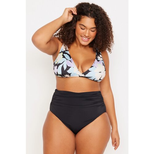 Trendyol Curve Plus Size Bikini Bottom Black Plain Eponuda