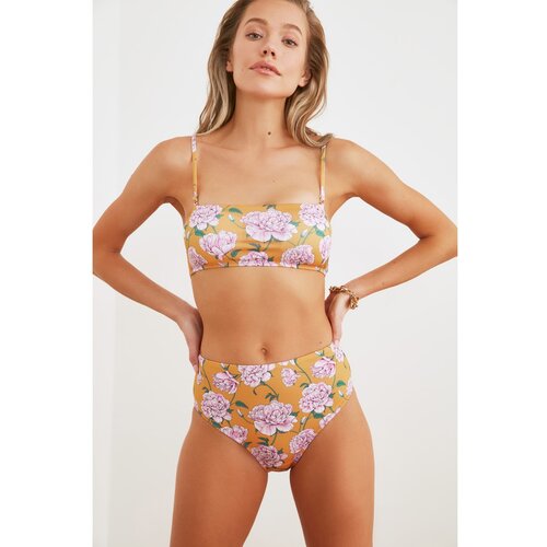 Trendyol Mustard Floral Pattern Bikini Bottom Eponuda