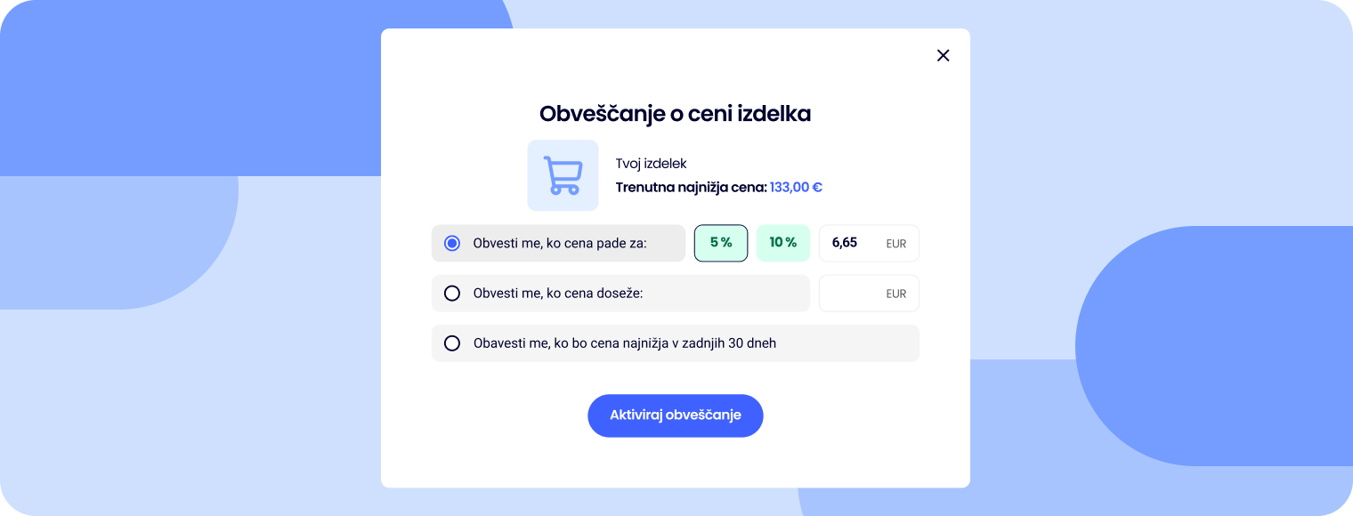 Obvestilo o padcu cene: da ne preverjaš ročno