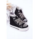 Kesi Children's Sneakers With Cubic Zirconia Black Smile | shoptok.hr