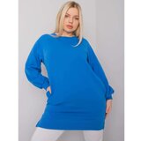 Fashion Hunters Dark blue cotton sweatshirt of a larger size for women | Shoptok.si