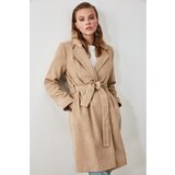 Trendyol Stone Belted Wool Cachet Coat | Shoptok.si