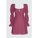 Trendyol Svijetloljubičasta haljina od poplina bijela | tamnocrvena Cene