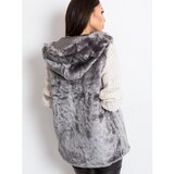 Fashion Hunters Sivi prsluk od umjetnog krzna crna | siva | ePonuda.com