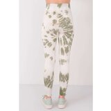 Fashion Hunters Khaki-white cotton tie-dye BSL leggings | Shoptok.si