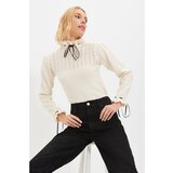 Trendyol Ecru Tie Detailed Knitwear Sweater Cene