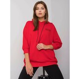 Fashion Hunters Red cotton sweatshirt with pockets Cene