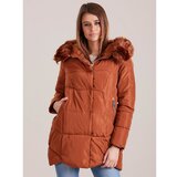 Fashion Hunters Zimska jakna sa kapuljačom smeđe boje cene