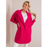 Fashion Hunters Fluffy coat made of fuchsia alpaca | shoptok.hr