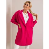 Fashion Hunters Fluffy coat made of fuchsia alpaca