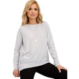 Fashion Hunters Light gray oversize sweatshirt Cene