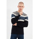 Trendyol Gray Men's Slim Fit Crew Neck Paneled Knitwear Sweater Cene