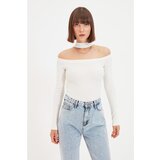 Trendyol Ecru Carmen Collar Choker Detailed Corduroy Knitted Blouse | Shoptok.si