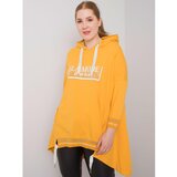 Fashion Hunters Dark yellow women's plus size sweatshirt with pocket | Shoptok.si