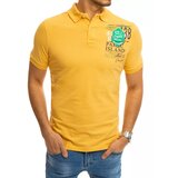 DStreet Yellow polo shirt with print PX0372 Cene