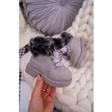 Kesi Children's Boots Insulated With Fur Grey Tesoro