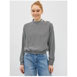 Koton Women's Checked Blouse Long Sleeve Stand Collar Button Detailed | shoptok.hr