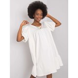 Fashion Hunters RUE PARIS Ecru dress with puff sleeves Cijene