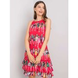 Fashion Hunters RUE PARIS Red dress with a frill Cene