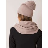 Fashion Hunters RUE PARIS Dark beige set of hat and scarf | shoptok.hr