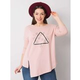 Fashion Hunters Dusty pink asymmetric plus size blouse Cene