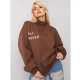 Fashion Hunters Brown insulated turtleneck sweatshirt