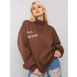 Fashion Hunters Brown insulated turtleneck sweatshirt Cene