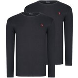 Dewberry DUAL SET T8588 ROUND COLLAR MEN'S SWEATSHIRT-BLACK-BLACK Cijene