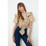 Trendyol Women's blouse Flywheel plava | braon | krem Cene