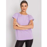 Fashion Hunters Women's light purple one-color t-shirt Cene