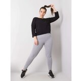 Fashion Hunters Gray melange cotton plus size leggings Cene
