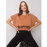 Fashion Hunters Light brown sweatshirt with short sleeves Cijene