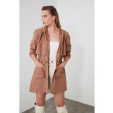 Trendyol Ženska jakna Pucker kaput siva smeđa