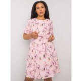 Fashion Hunters Plus size pink flower dress with a tie Cene