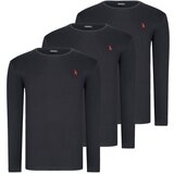 Dewberry TRIPLE SET T8588 ROUND COLLAR MEN'S SWEATSHIRT-BLACK-BLACK-BLACK Cijene