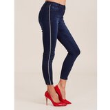 Fashion Hunters Fitted jeans with dark blue stripes Cene