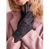 Fashion Hunters Black gloves with a knitted module | Shoptok.si