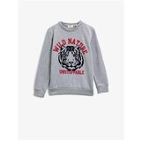 Koton Boys Gray Crew Neck Long Sleeve Printed Sweatshirt | Shoptok.si