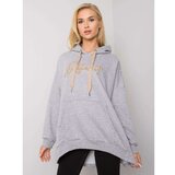 Fashion Hunters Gray melange cotton hoodie Cene