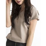 Fashion Hunters Basic dark beige T-shirt Cene