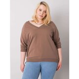 Fashion Hunters Bigger brown cotton sweatshirt | shoptok.hr