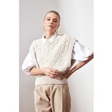 Trendyol Kamena mrežica Detaljna pletenina Bluza bela | krem | ePonuda.com