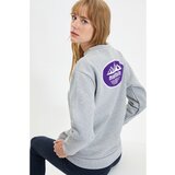 Trendyol Gray Back Printed Thick Boyfriend Knitted Sweatshirt | shoptok.hr