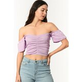 Dewberry Z2008 BAYAN KROP BLOUSE-ON PURPLE cene
