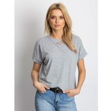 Fashion Hunters Ženska osnovna pamučna siva majica cene