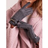 Fashion Hunters Classic dark gray women´s gloves Cene