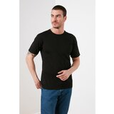 Trendyol Crna osnovna muška majica s kratkim rukavima i redovnim fit ovratnikom Cene